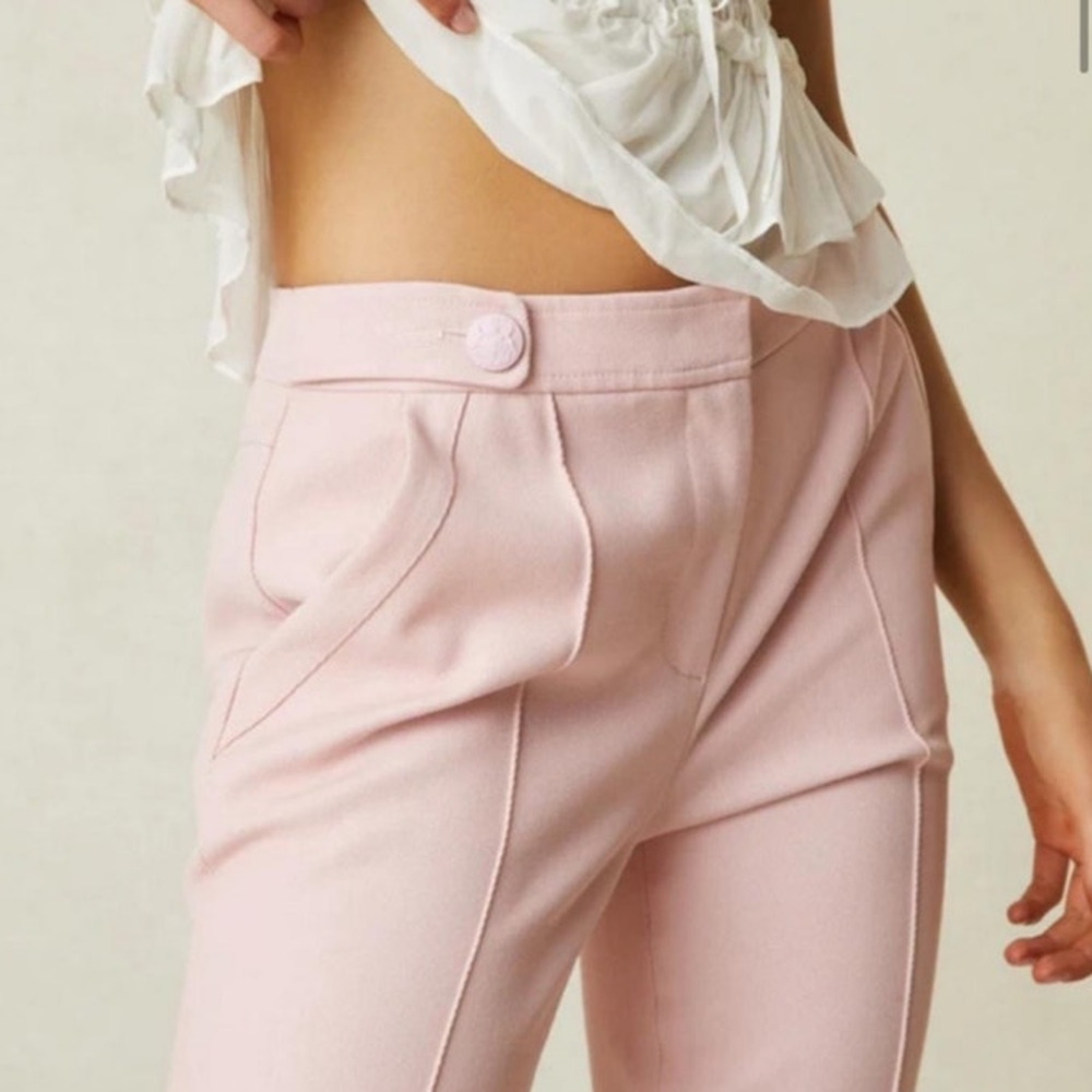 LoveShackFancy Women's Costella Pants Size 0, Color Pale Rose NWT $495 flawed - Picture 2 of 13